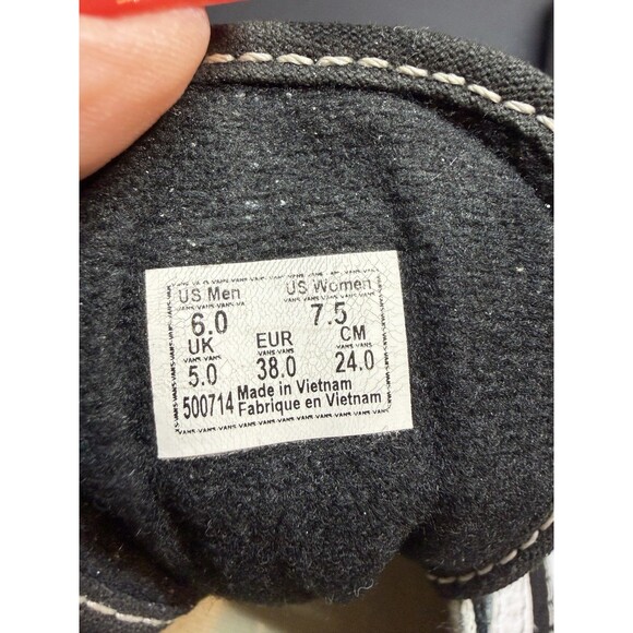 Vans Shoes Mens 6 Womens 7.5 Off The Wall Old Skool Skate Sneakers Black 500714 - Picture 13 of 13